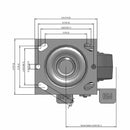 4 inch Heavy Duty USA TPR Rubber Wheel Brake Caster, 2 inch wide