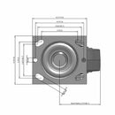 4 inch Heavy Duty USA TPR Rubber Wheel Caster, 2 inch wide