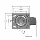 5 inch Heavy Duty USA TPR Rubber Wheel Caster, 2 inch wide