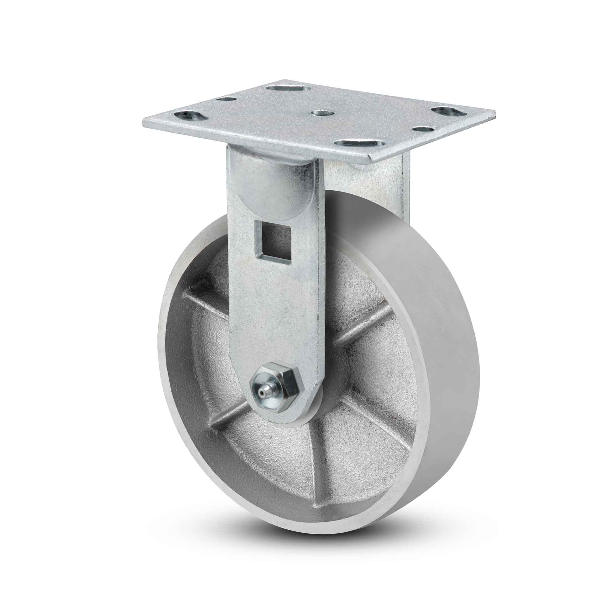 4 X 2 Rigid Caster With V-Groove Wheel - 1500lb Capacity Each, 7/8" Ductile Steel