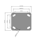 Kingpinless 4"x2" Ergonomic Rigid Caster with Orange MAX-Efficiency Wheel