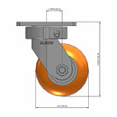 Kingpinless 4"x2" Ergonomic Swivel Caster with Orange MAX-Efficiency Wheel