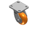 Kingpinless 4"x2" Ergonomic Swivel Caster with Orange MAX-Efficiency Wheel