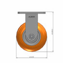 Kingpinless 5"x2" Ergonomic Rigid Caster with Orange MAX-Efficiency Wheel