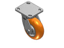 Kingpinless 5"x2" Ergonomic Swivel Caster with Orange MAX-Efficiency Wheel