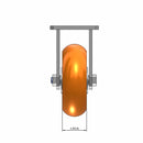 Kingpinless 6"x2" Ergonomic Rigid Caster with Orange MAX-Efficiency Wheel