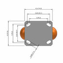 Kingpinless 6"x2" Ergonomic Rigid Caster with Orange MAX-Efficiency Wheel