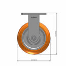 Kingpinless 6"x2" Ergonomic Rigid Caster with Orange MAX-Efficiency Wheel
