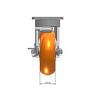 Kingpinless 6"x2" Ergonomic Brake Caster with Orange MAX-Efficiency Wheel