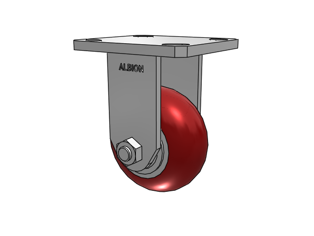 Kingpinless 4"x2" Ergonomic Rigid Caster with MAX-Efficiency Wheel