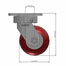 Kingpinless 4"x2" Ergonomic Swivel Caster with MAX-Efficiency Wheel
