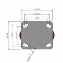 Kingpinless 5"x2" Ergonomic Rigid Caster with MAX-Efficiency Wheel