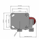 Kingpinless 5"x2" Ergonomic Brake Caster with MAX-Efficiency Wheel
