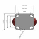 Kingpinless 6"x2" Ergonomic Rigid Caster with MAX-Efficiency Wheel