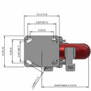 Kingpinless 8"x2" Ergonomic Brake Caster with MAX-Efficiency Wheel