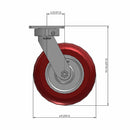 Kingpinless 8"x2" Ergonomic Swivel Caster with MAX-Efficiency Wheel