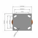 5" Ergonomic Orange Wheel Rigid Caster