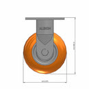 5" Ergonomic Orange Wheel Rigid Caster