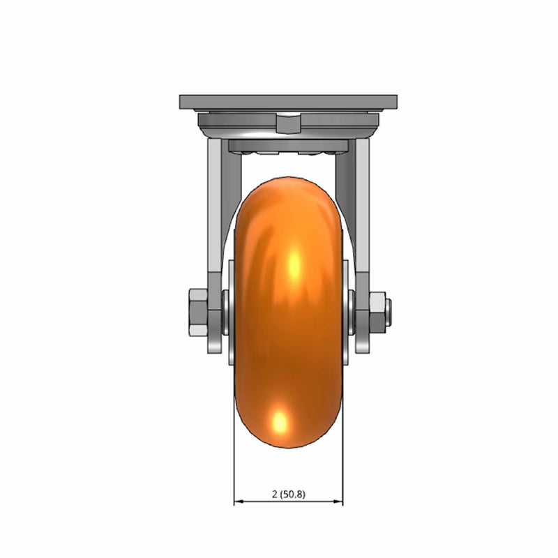 5" Ergonomic Orange Wheel Swivel Caster