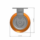 6" Ergonomic Orange Wheel Rigid Caster