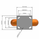8" Ergonomic Orange Wheel Rigid Caster