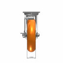 8" Ergonomic Orange Wheel Side Brake Caster