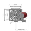 5" Ergonomic Wheel Side Brake Caster