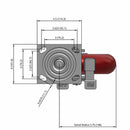 8" Ergonomic Wheel Side Brake Caster