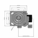4"x2" Heavy Duty Swivel Phenolic Caster with Brake | USA-Made | 800 lb