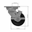 4"x2" Heavy Duty Swivel Phenolic Caster with Brake | USA-Made | 800 lb