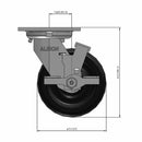 5"x2" Heavy Duty Swivel Phenolic Caster with Brake | USA-Made | 1000 lb