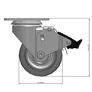 3.5"x1.25" Total Lock Brake Plate Caster | Ergonomic Soft Rubber Wheel | 300 lb