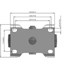 4"x1.25" Rigid Plate Caster | Ergonomic Soft Rubber Wheel | 300 lb