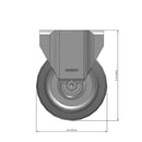 4"x1.25" Rigid Plate Caster | Ergonomic Soft Rubber Wheel | 300 lb