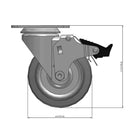 4"x1.25" Total Lock Brake Plate Caster | Ergonomic Soft Rubber Wheel | 300 lb