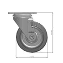 4"x1.25" Swivel Plate Caster | Ergonomic Soft Rubber Wheel | 300 lb