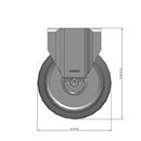 5"x1.25" Rigid Plate Caster | Ergonomic Soft Rubber Wheel | 325 lb