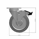5"x1.25" Total Lock Brake Plate Caster | Ergonomic Soft Rubber Wheel | 325 lb