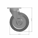 5"x1.25" Swivel Plate Caster | Ergonomic Soft Rubber Wheel | 325 lb