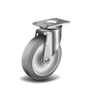 3.5"x1.25" Swivel Plate Caster | Ergonomic Soft Rubber Wheel | 300 lb