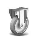 4"x1.25" Rigid Plate Caster | Ergonomic Soft Rubber Wheel | 300 lb