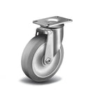 4"x1.25" Swivel Plate Caster | Ergonomic Soft Rubber Wheel | 300 lb
