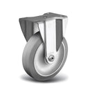 5"x1.25" Rigid Plate Caster | Ergonomic Soft Rubber Wheel | 325 lb