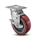 6"x2" USA Heavy Duty Swivel Polyurethane Caster with Brake | 1,100 lb