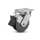 6"x2" Kingpinless Ergonomic Caster – USA Rig, Trionix Steel Replacement Wheel, Face Brake, Swivel Lock