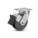 6"x2" Kingpinless Ergonomic Caster – USA Rig, Trionix Steel Replacement Wheel, Face Brake