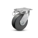 4"x2" Kingpinless Ergonomic Caster – USA Rig, Trionix Steel Replacement Wheel, Swivel Lock