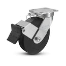 8"x2" Kingpinless Ergonomic Caster – USA Rig, Trionix Steel Replacement Wheel, Face Brake, Swivel Lock