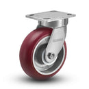Kingpinless 8"x2" Ergonomic Swivel Caster with MAX-Efficiency Wheel