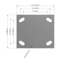 4"x2" USA Heavy Duty Rigid Polyurethane Caster | 720 lb